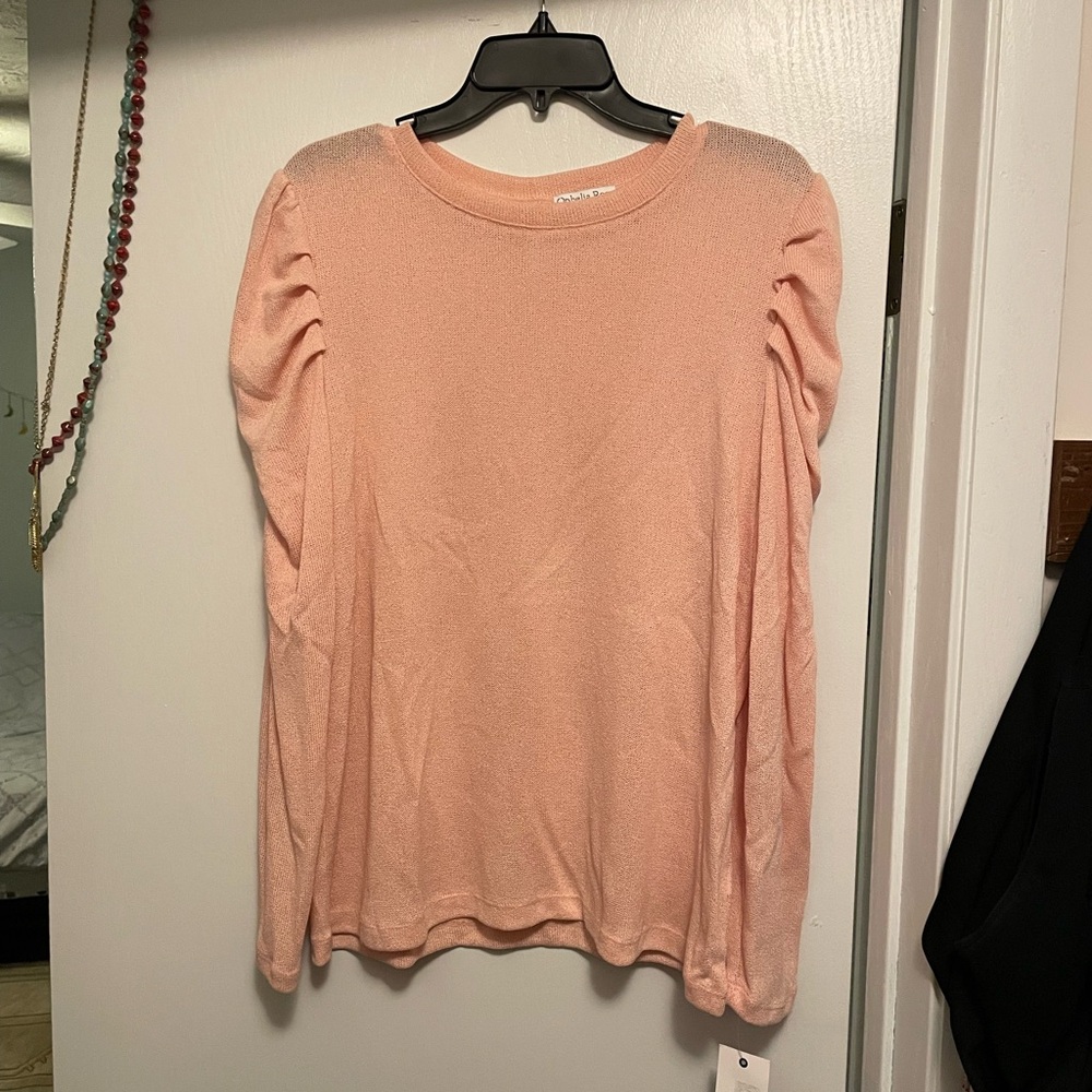 NEW Trendy Light Pink Knit Sweater Top 1X